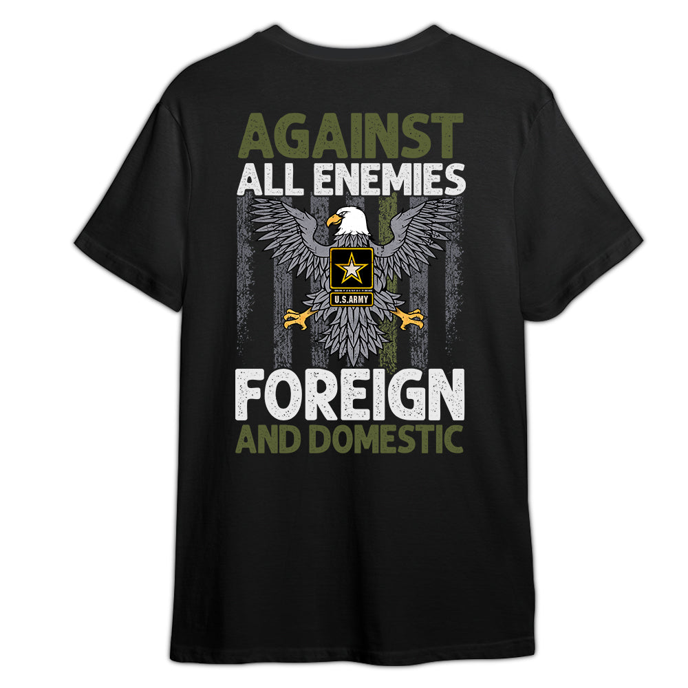 Veteran Custom Shirt Against All Enemies Foreign And Domestic Personalized Gift