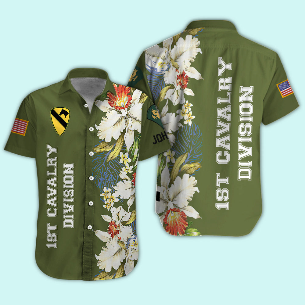 Army Veteran Custom Men Shirt Division and Rank Personalized Gift