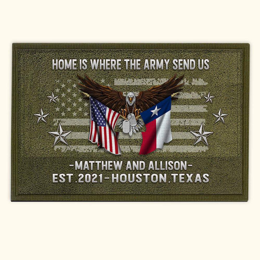 Veteran Custom Doormat Home Is Where The Military Send Us Personalized Gift
