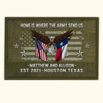 Veteran Custom Doormat Home Is Where The Military Send Us Personalized Gift