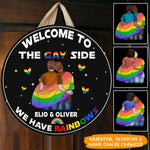 LGBT Custom Wood Sign Welcome To The Gay Side We Have Rainbow Personalized Gift