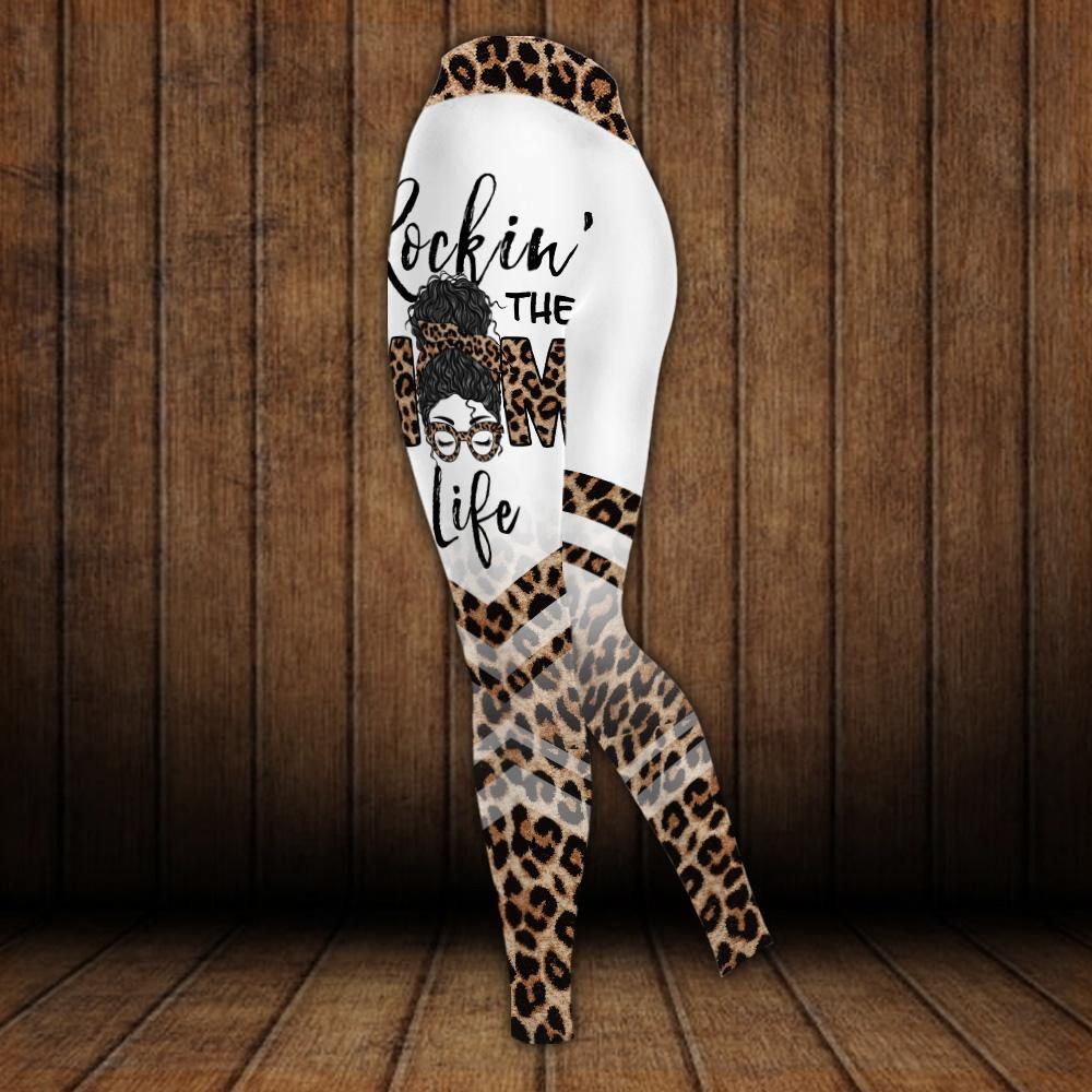 Mother Custom Tanktop And Legging Rockin The Mom Life Leopard Personalized Gift - PERSONAL84