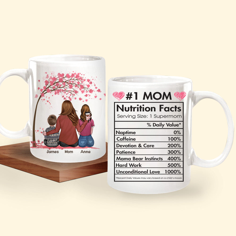 Mom Custom Mug Number 1 Mom Nutrition Facts Personalized Gift