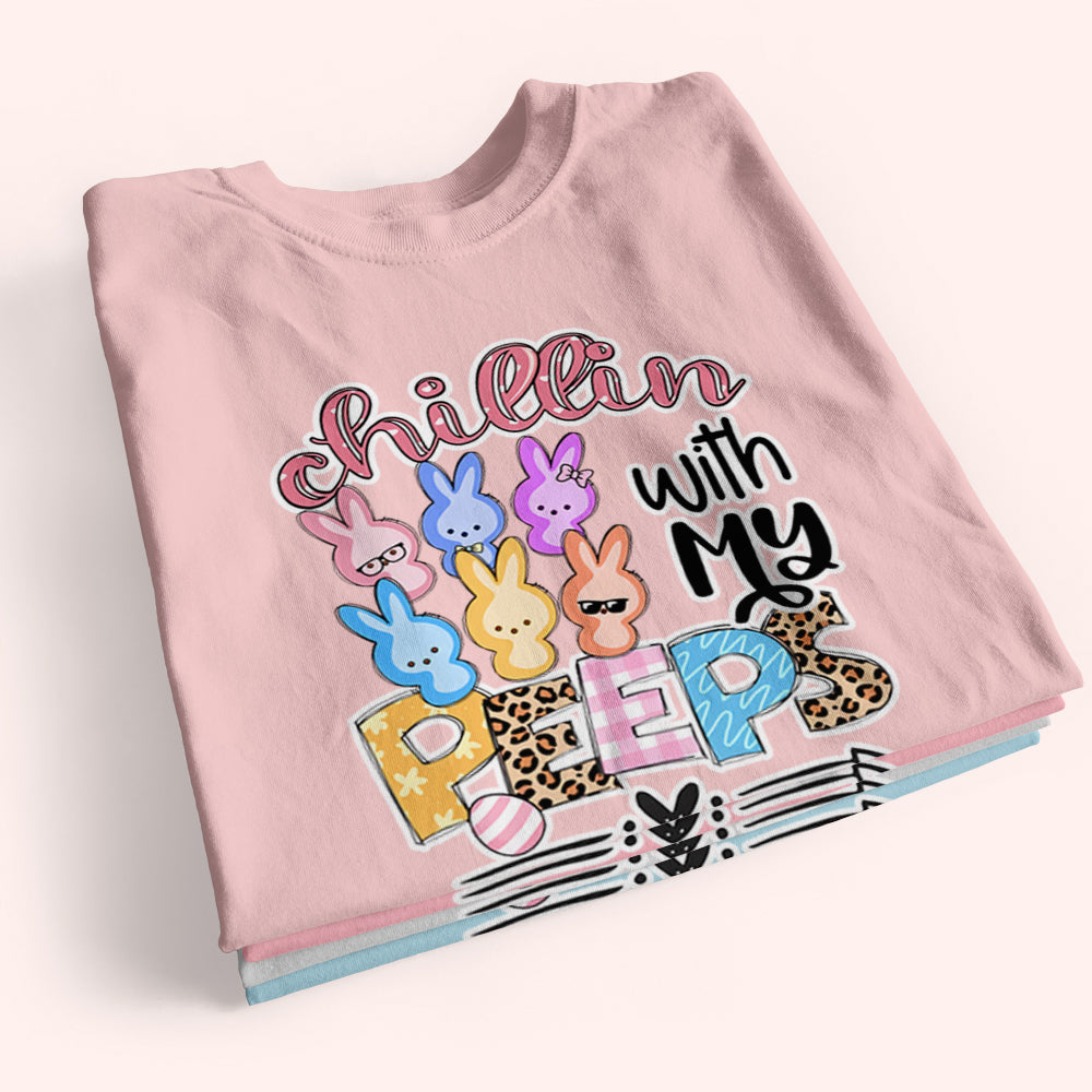Easter Custom Shirt Chillin With My Peeps Personalized Grandma Gift