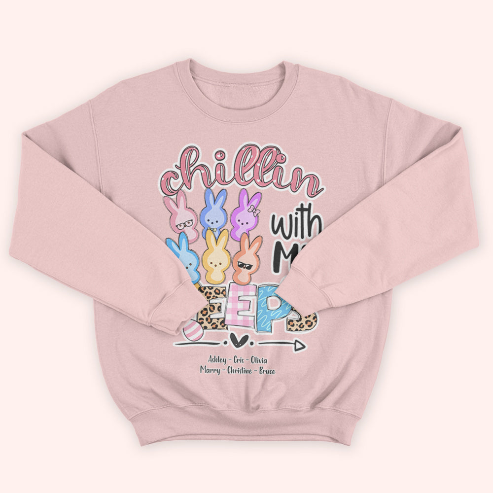 Easter Custom Shirt Chillin With My Peeps Personalized Grandma Gift