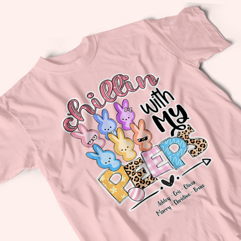 Easter Custom Shirt Chillin With My Peeps Personalized Grandma Gift