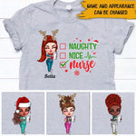 Nurse Custom T Shirt Naughty Nice Nurse Personalized Gift - PERSONAL84