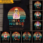 Nurse Custom T Shirt Vintage Nurse Knows More Than She Says Personalized Gift - PERSONAL84