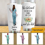Nurse Custom Tumbler She Believed She Could Studied Her Ass Off Personalized Gift - PERSONAL84