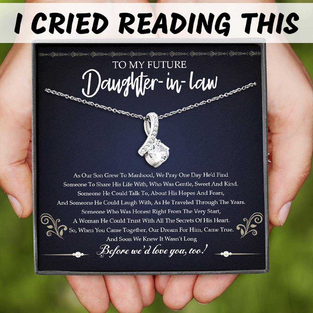 Parents In Law Custom Alluring Beauty Necklace We'd Love You Too Daughter In Law Personalized Gift For Bride - PERSONAL84