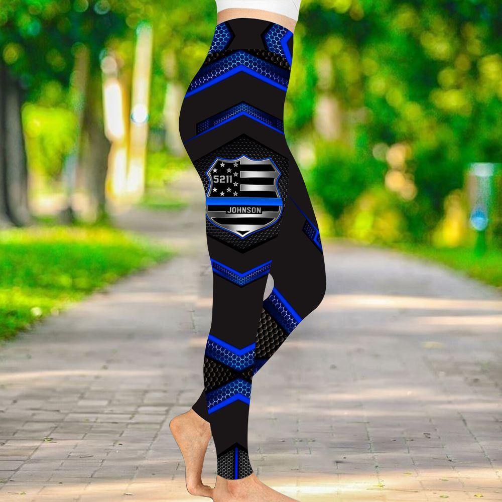 Police Officer Custom Tank Top Back The Blue Thin Line Personalized Gift - PERSONAL84