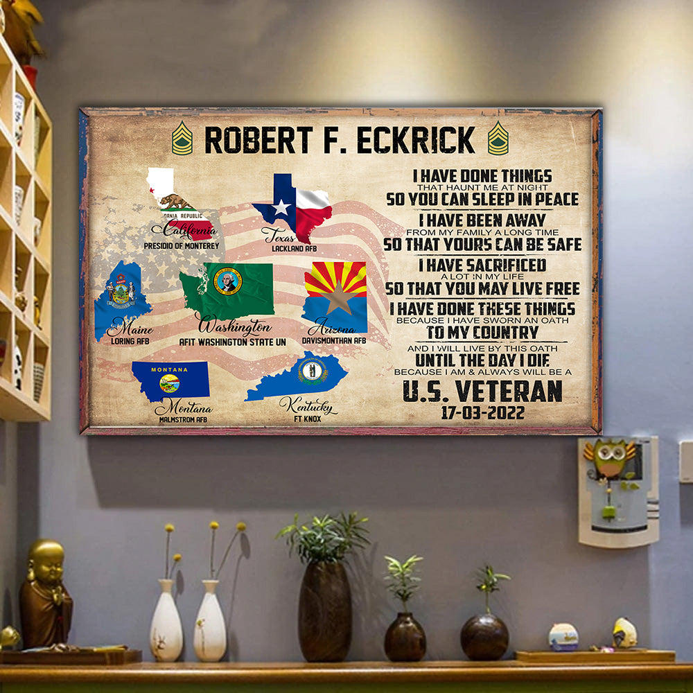 Veteran Custom Poster I Have Done Things That Haunt Me At Night Personalized Gift
