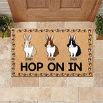 Rabbit Custom Doormat Hop On In Personalized Gift - PERSONAL84