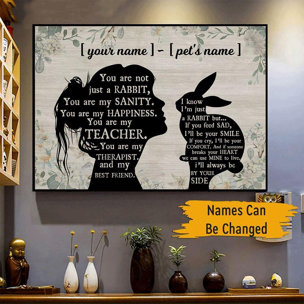 Rabbit Custom Poster Girl And Rabbit Silhouette You Are Not Just A Rabbit - PERSONAL84