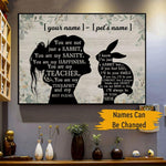 Rabbit Custom Poster Girl And Rabbit Silhouette You Are Not Just A Rabbit - PERSONAL84