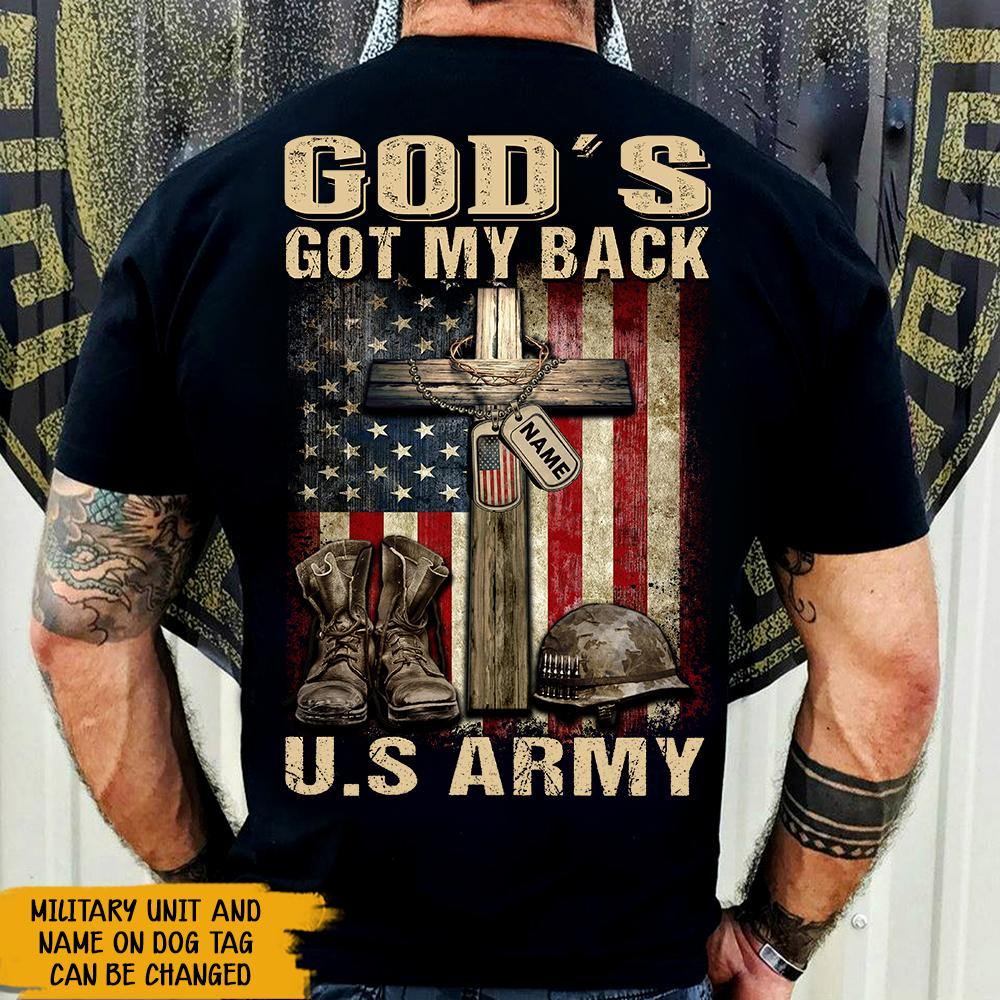 Soldier Custom Shirt God's God my Back Personalized Gift - PERSONAL84