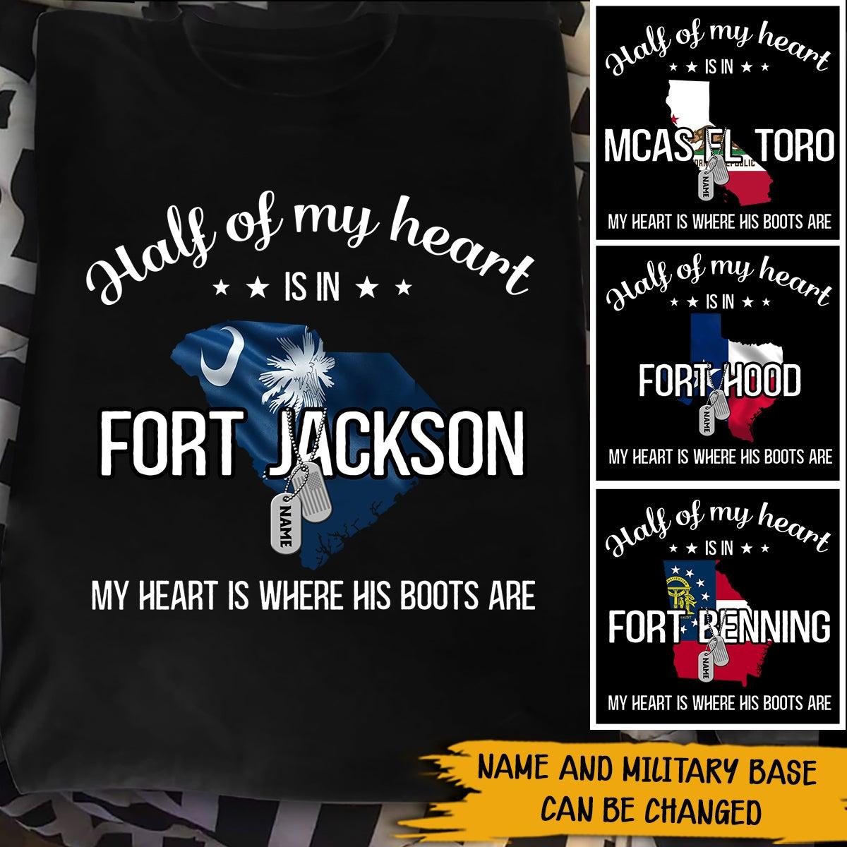 Soldier Custom Shirt Half Of My Heart Personalized Army Gift - PERSONAL84