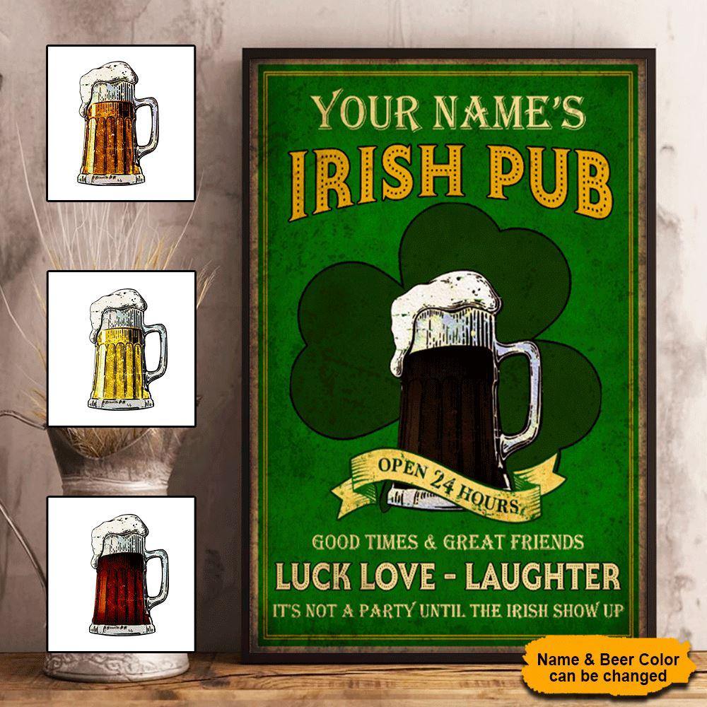 St. Patrick's Day Custom Poster Irish Pub Personalized Gift - PERSONAL84