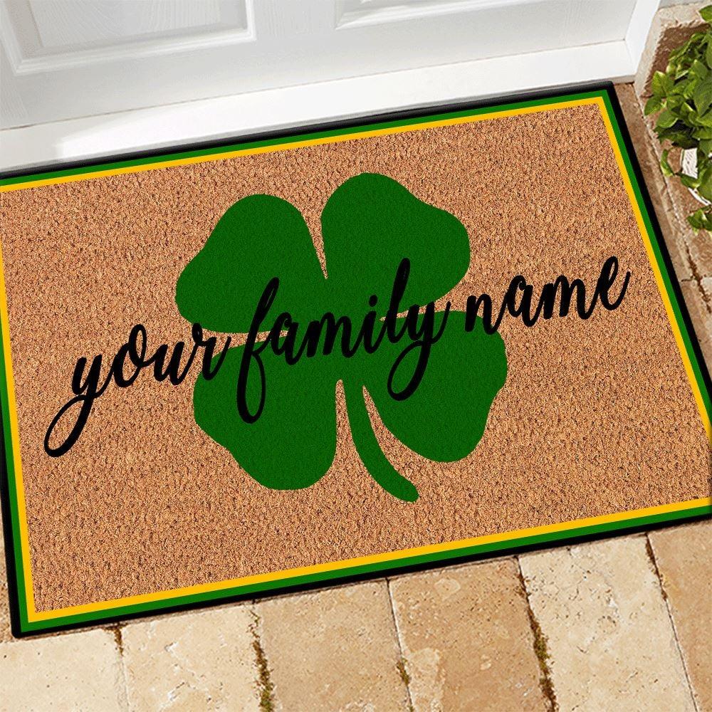 St Patrick's Day Doormat Customized Shamrock St Patrick's Day Personalized Gift - PERSONAL84