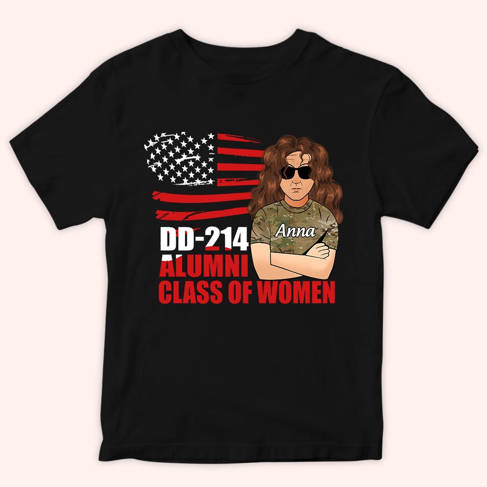 Female Veteran Custom Shirt DD-214 ALumni Class Of Women Personalized Gift