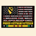 Vietnam Veteran Custom Doormat I Walked The Walk Personalized Gift