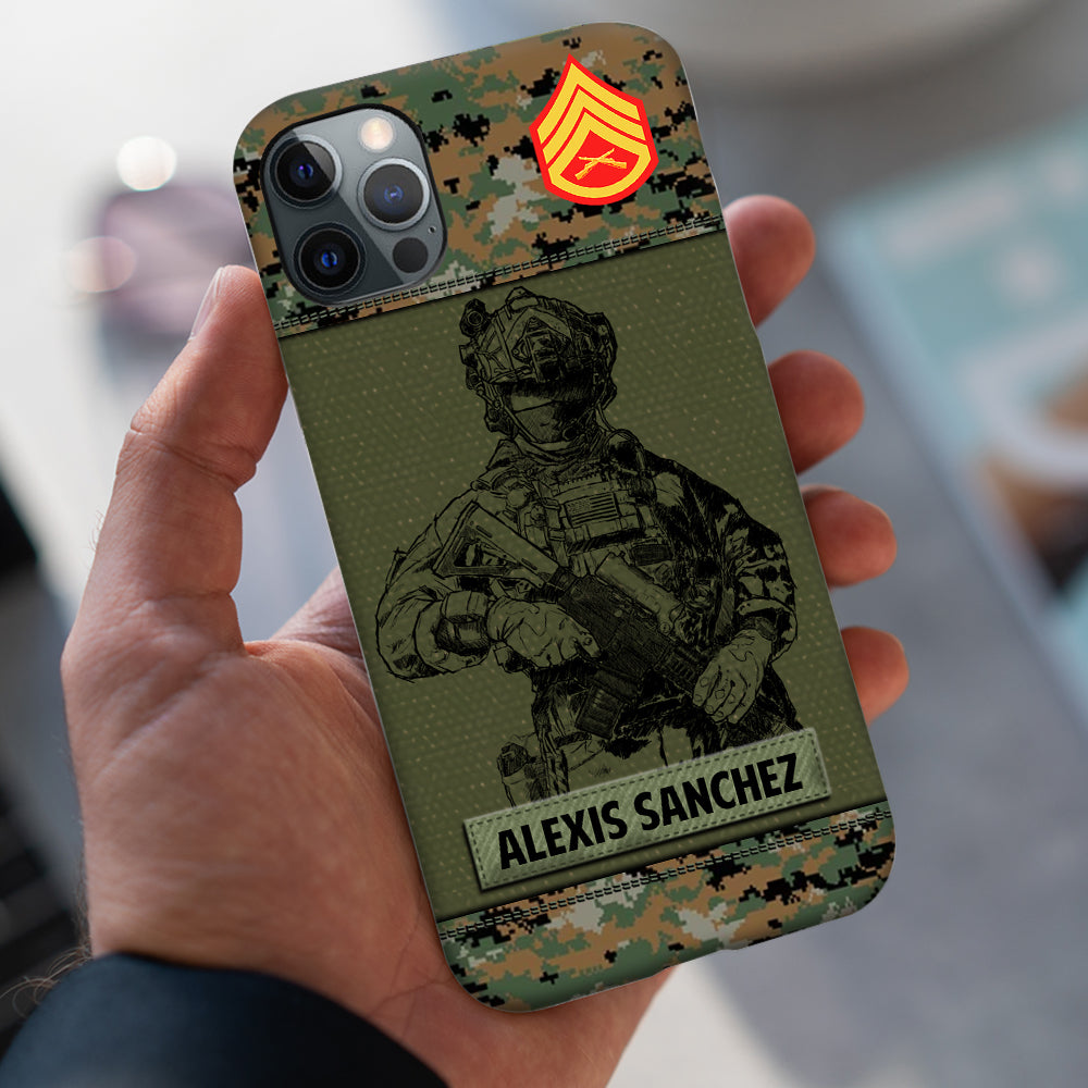 Veteran Custom Phonecase Rank And Name Personalized Gift