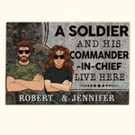 Veteran Custom Doormat A Veteran And His Commander-In-Chief Live Here Personalized Gift