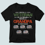 Veteran Custom Shirt Being A Veteran Is An Honor Being A Grandpa Is Priceless Personalized Gift