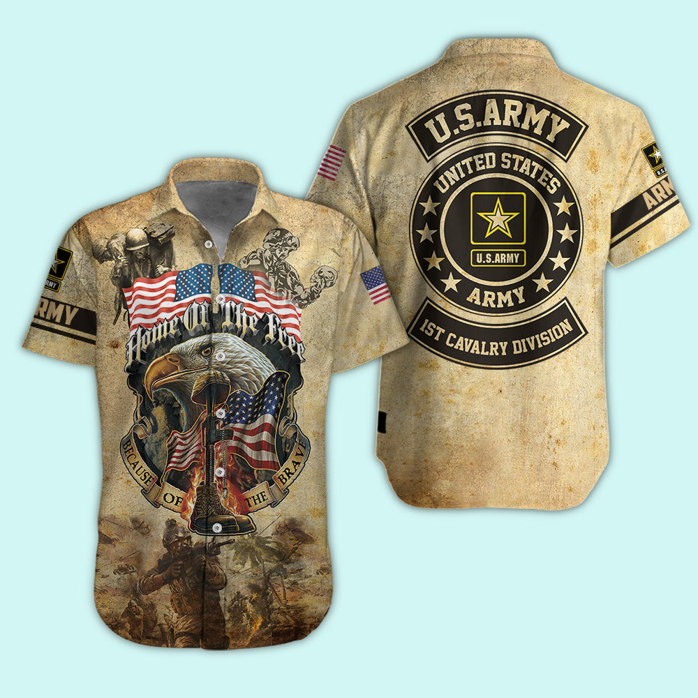Veteran Custom Men Shirt Home Of The Free Personalized Gift