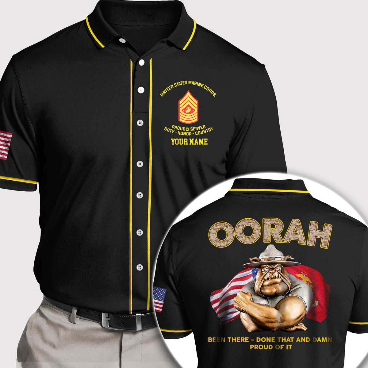US Veteran Custom Polo Shirt Proudly Served Personalized Gift
