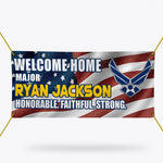 Military Custom Banner Welcome Home Our Troops Personalized Gift