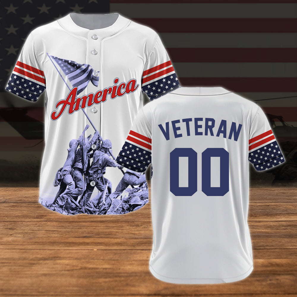 Veteran Custom Baseball Jersey America Veteran Personalized Gift