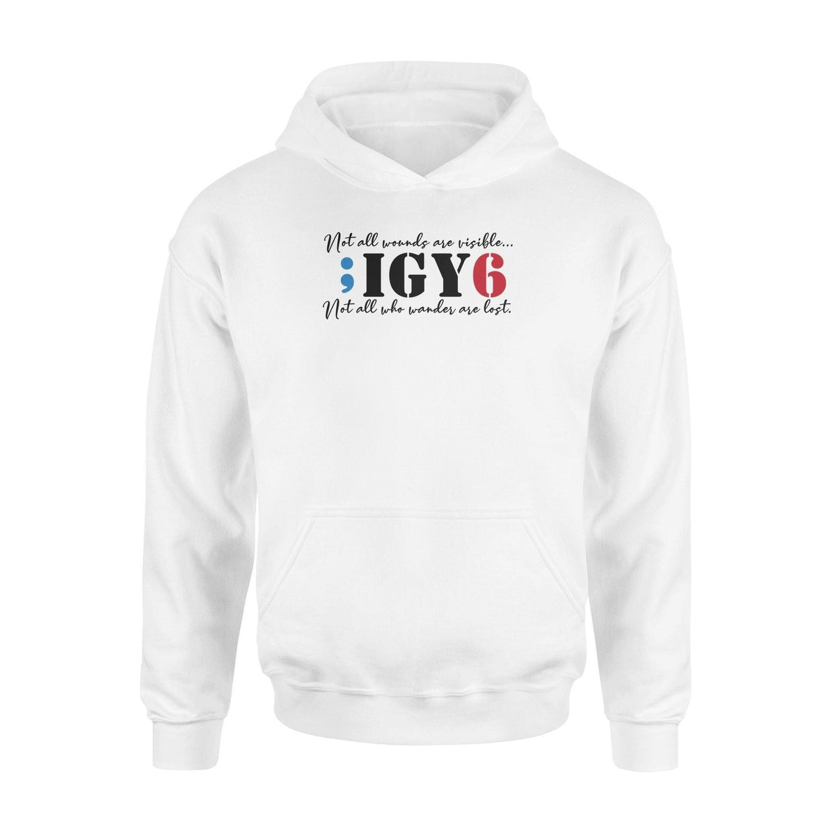 Suicide Prevention IGY6 Suicide Prevention Semicolon - Standard Hoodie - PERSONAL84