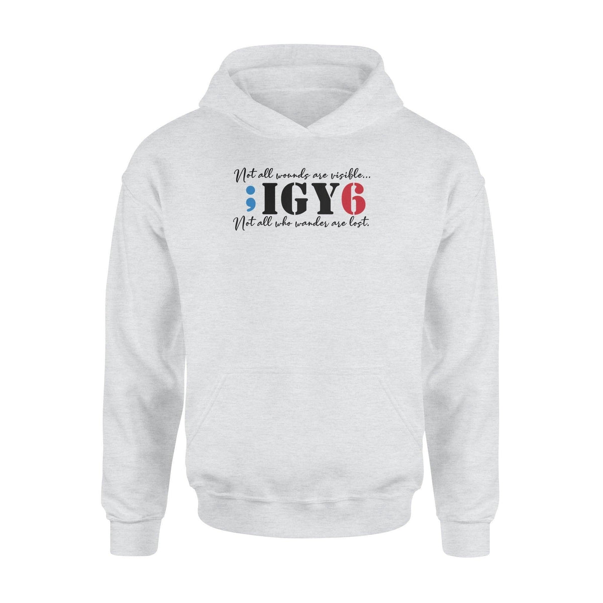 Suicide Prevention IGY6 Suicide Prevention Semicolon - Standard Hoodie - PERSONAL84