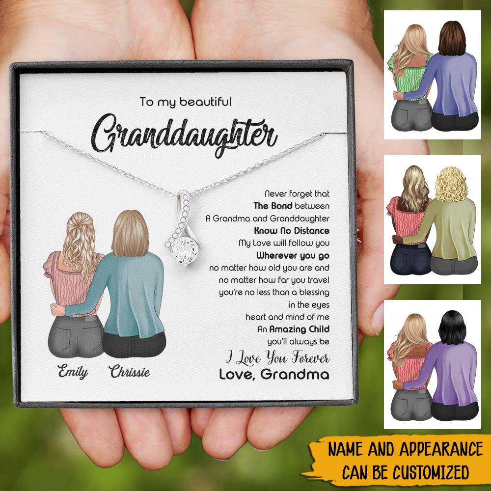 To My Granddaughter Custom Necklace I Love You Forever Personalized Gift - PERSONAL84