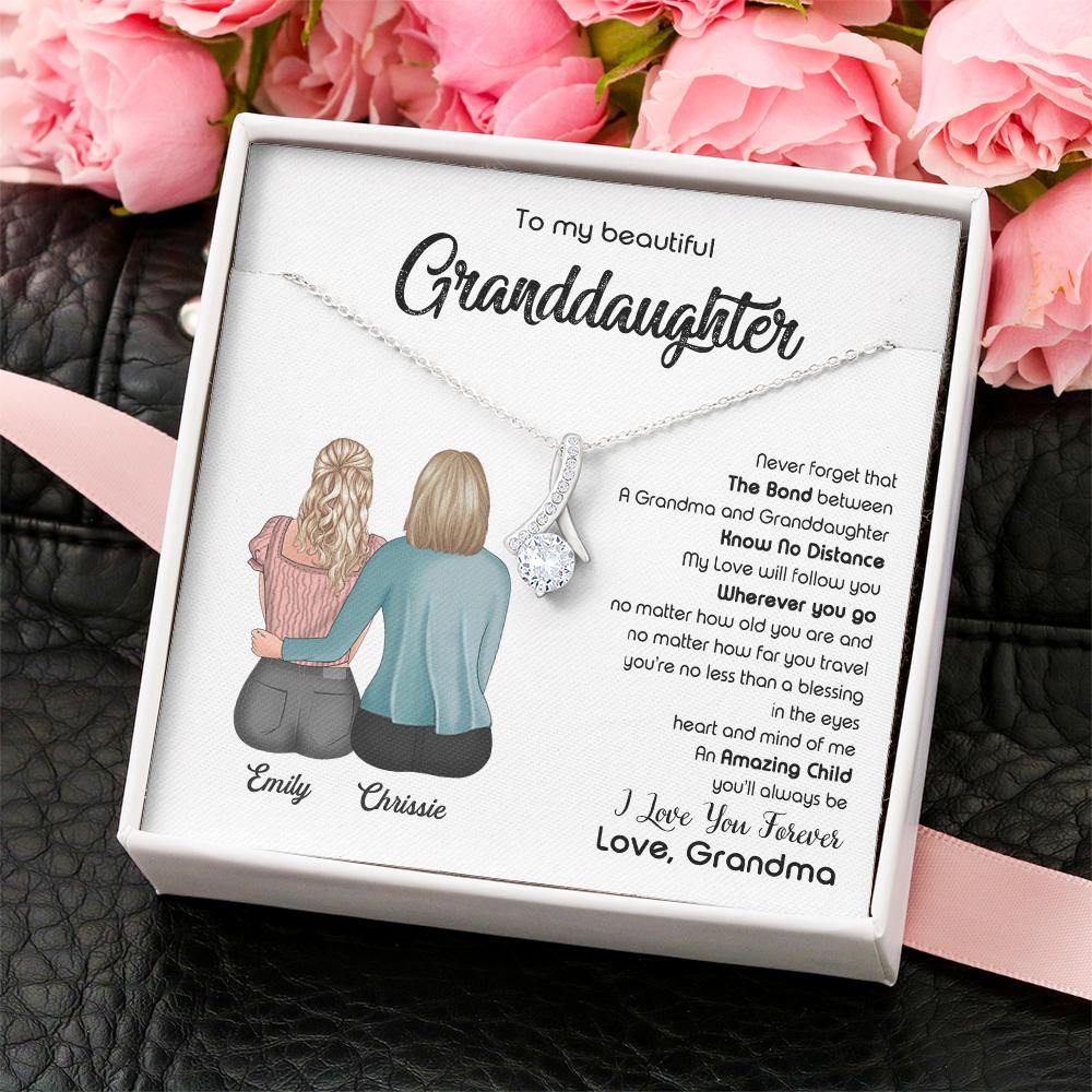 To My Granddaughter Custom Necklace I Love You Forever Personalized Gift - PERSONAL84
