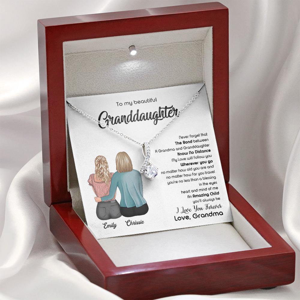 To My Granddaughter Custom Necklace I Love You Forever Personalized Gift - PERSONAL84