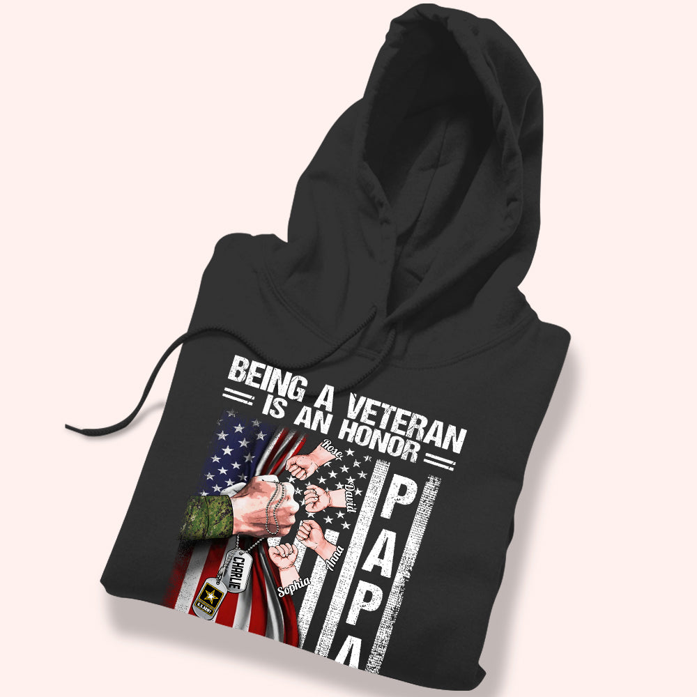 Veteran Custom Shirt Being A Veteran Is An Honor Being A Papa is Priceless Personalized Gift