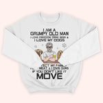Dog Custom Shirt Grumpy Old Man Love Dogs Protect Family Personalized Gift