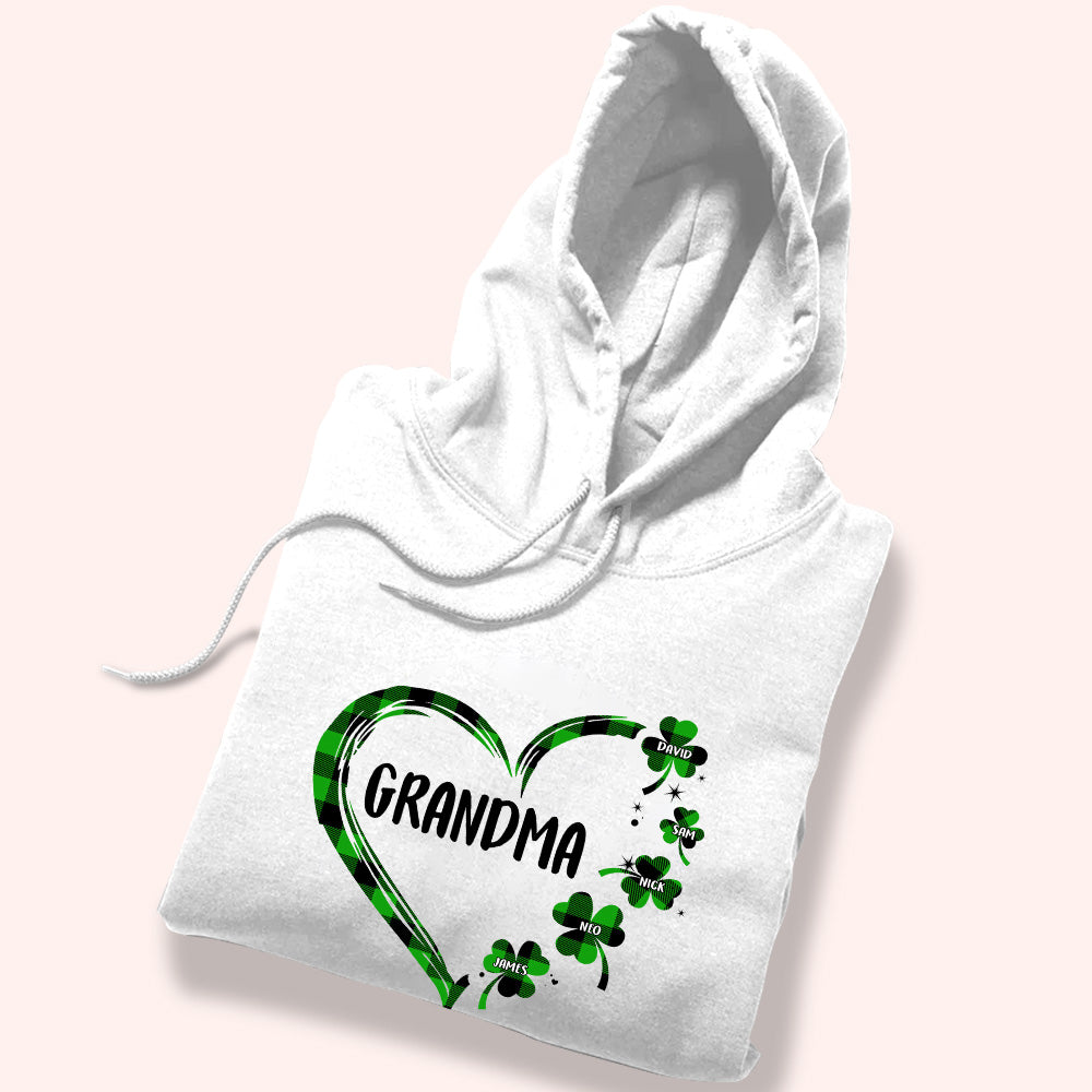 Grandma Custom Shirt With Grandkids Name Patrick's Day Personalized Gift