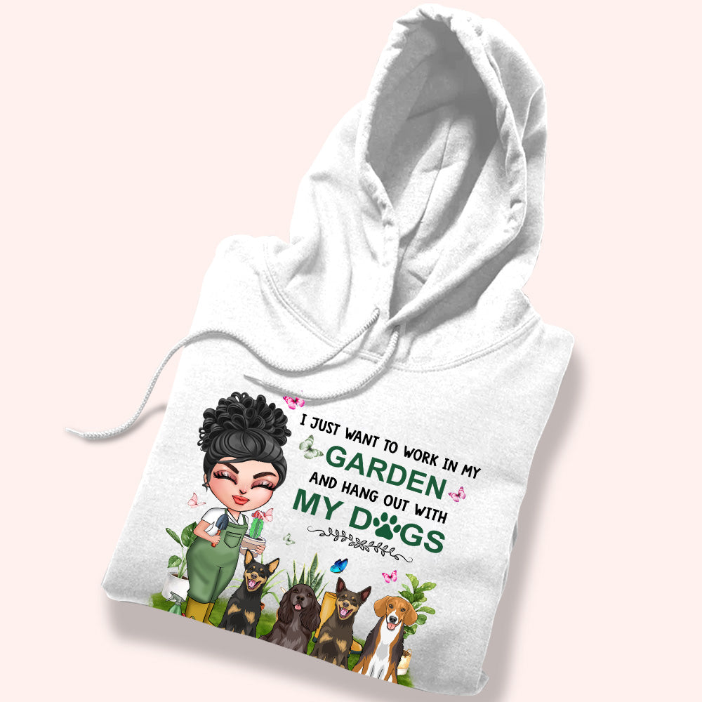 Gardening Custom Shirt Work In My Garden And Hangout With My Dogs Personalized Gift