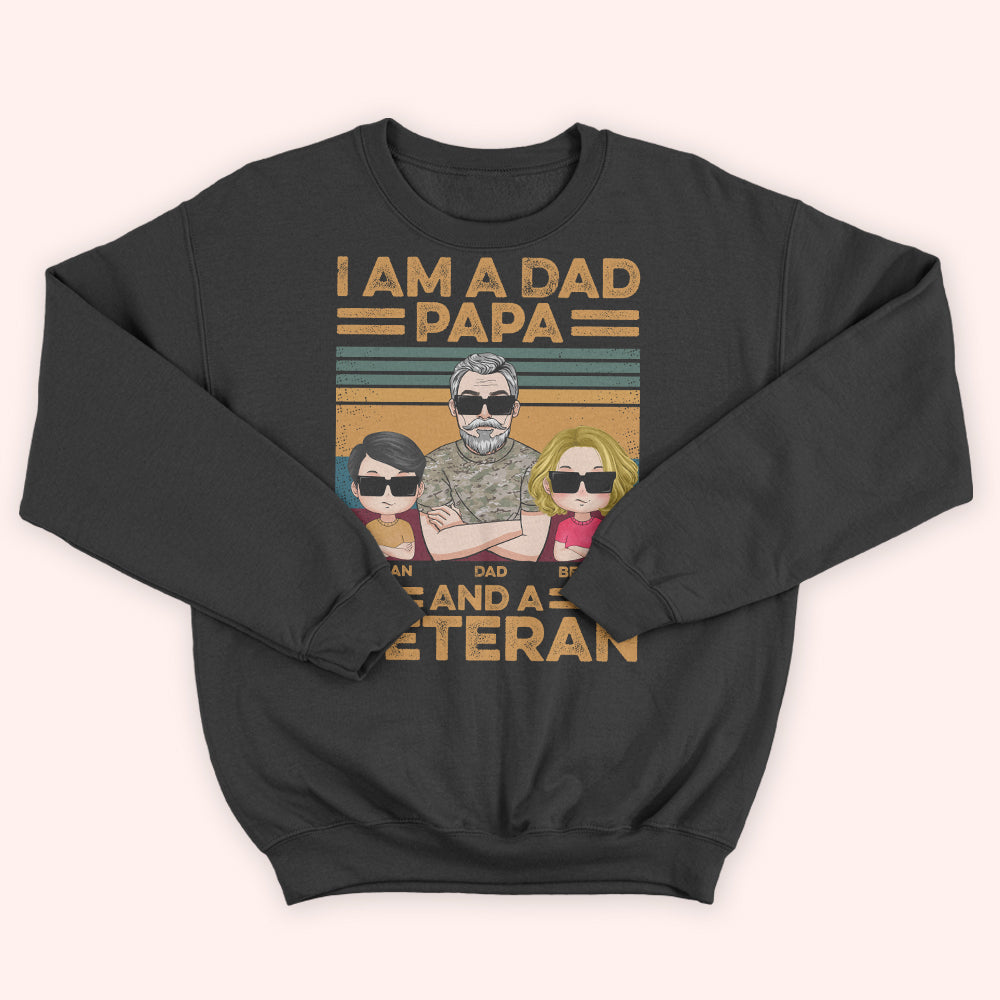 Veteran Custom Shirt I Am A Dad Papa And A Veteran Personalized Gift