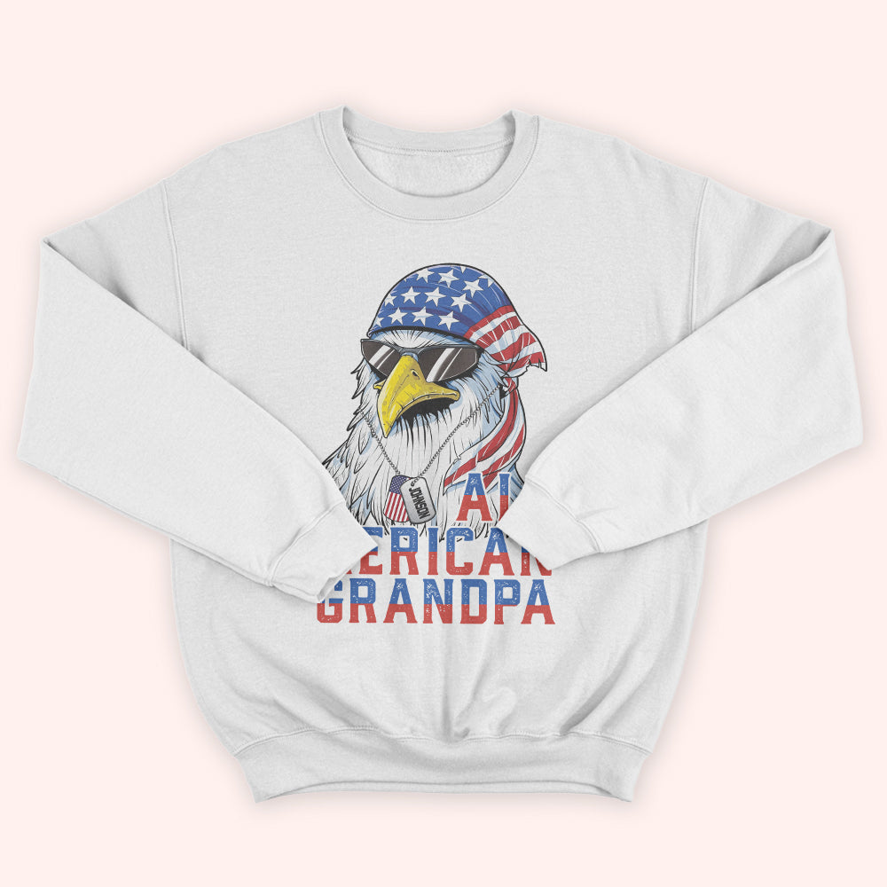 Veteran Custom Shirt All Merican Grandpa Personalized Gift For Fourth Of July