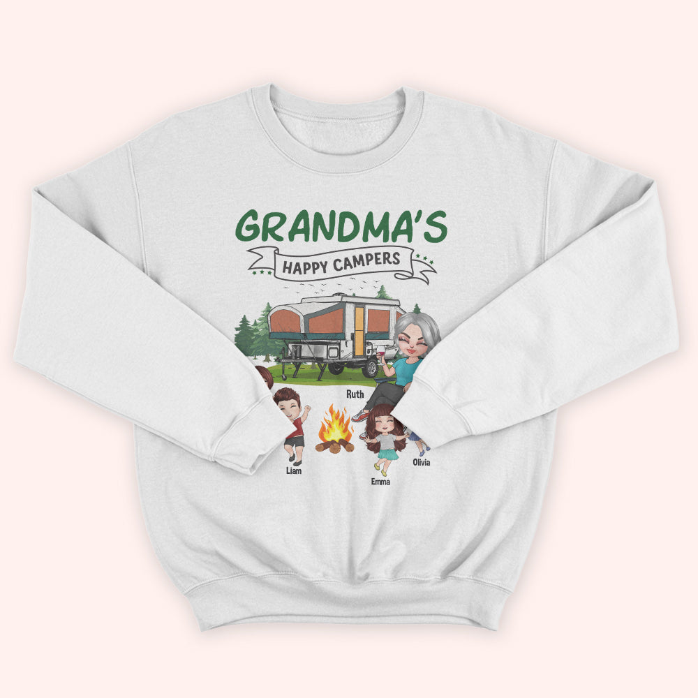 Camping Custom Shirt Grandma's Happy Campers Personalized Gift