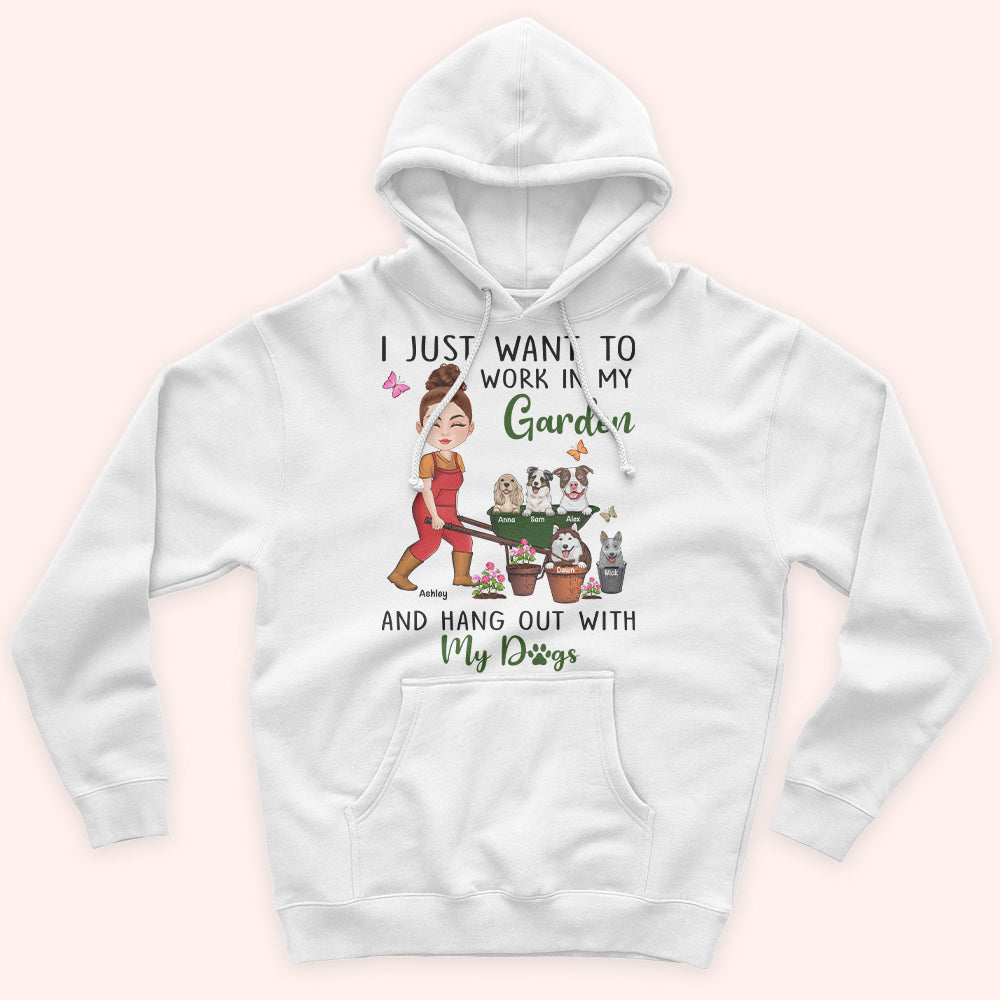 Gardening Custom Shirt Work In My Garden Hang Out With My Dogs Personalized Gift