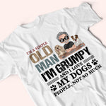 Dog Custom Shirt Simple Old Man Grumpy And Love My Dog Personalized Gift