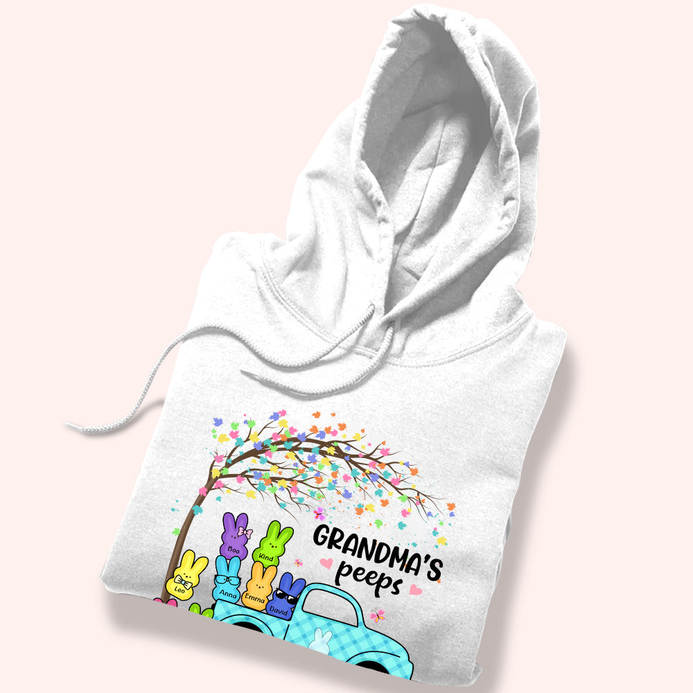 Easter Custom Shirt Grandma's Peeps Vintage Truck With Grandkids Name Personalized Gift