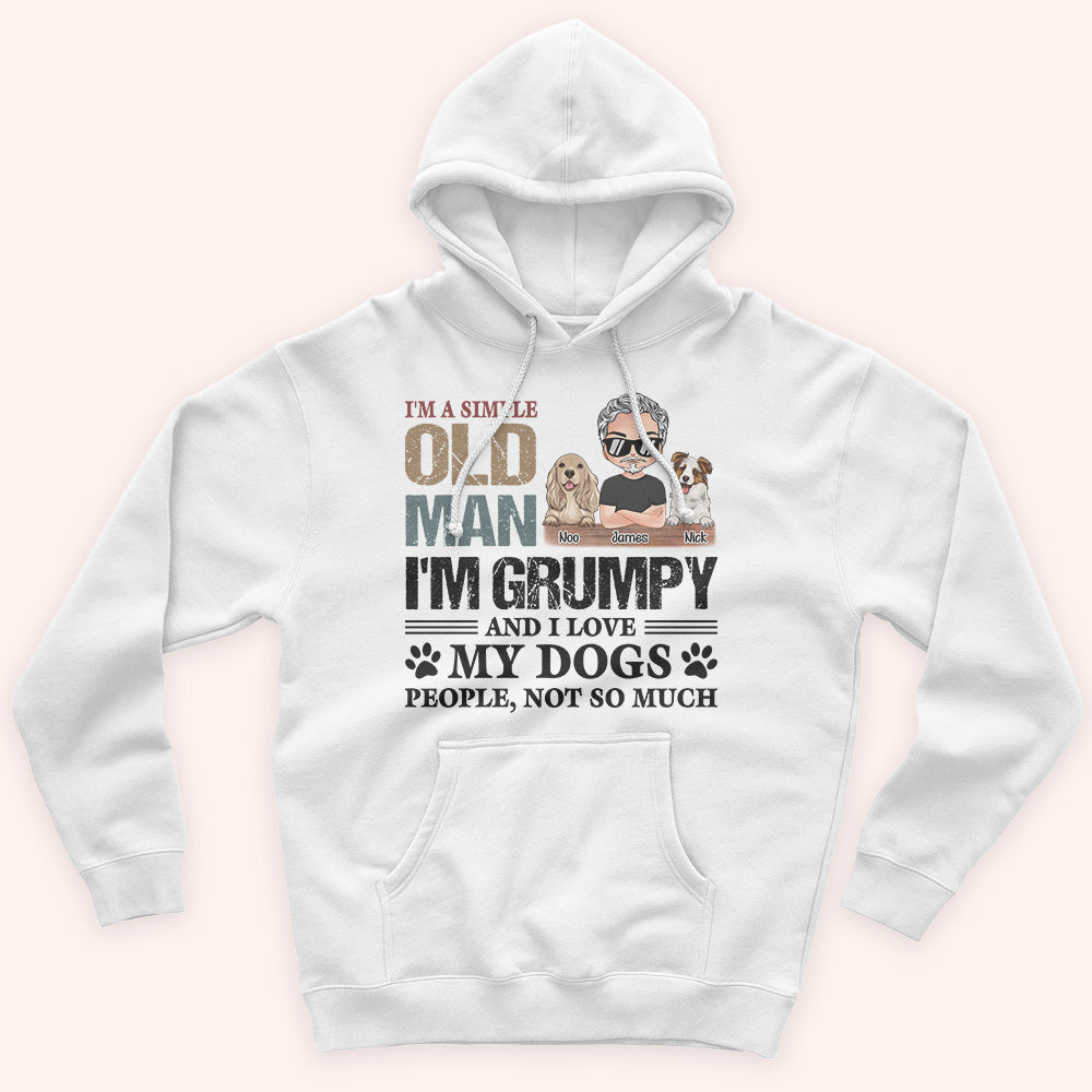 Dog Custom Shirt Simple Old Man Grumpy And Love My Dog Personalized Gift