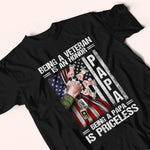 Veteran Custom Shirt Being A Veteran Is An Honor Being A Papa is Priceless Personalized Gift