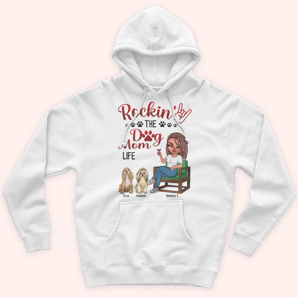 Dog Lady Custom Shirt Rockin The Dog Mom Life Personalized Gift For Dog Lover